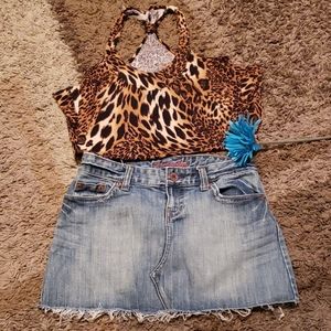 American Eagle z 4 denim jean mini skirt 😍